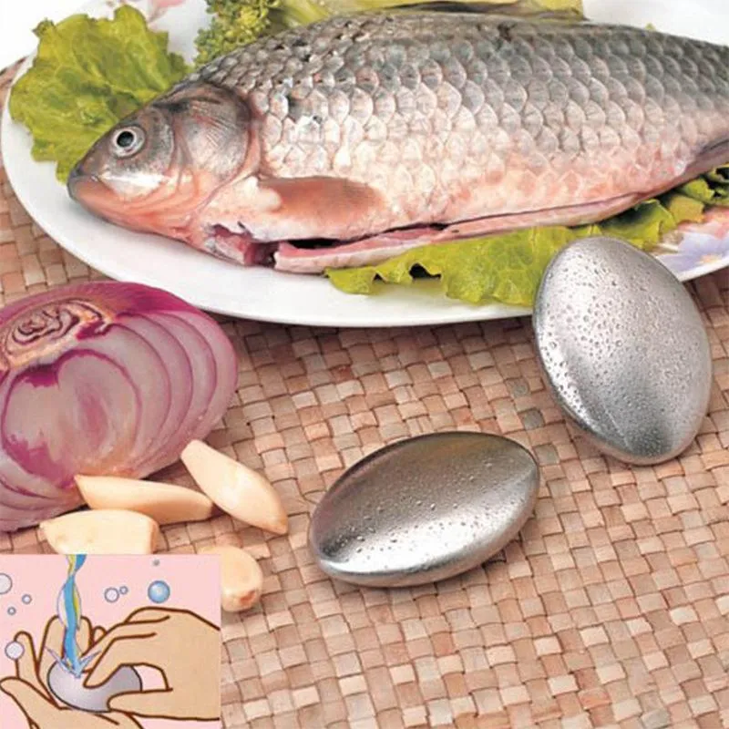 Reusable Stainless Steel Soaps Household Kitchen Tool Creative Garlic Fishy Deodorant Soap