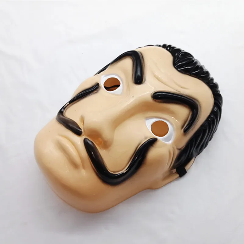 La Casa De Papel Full Face Mask plastic Salvador Dali Costume Movie Mask For Realistic Halloween