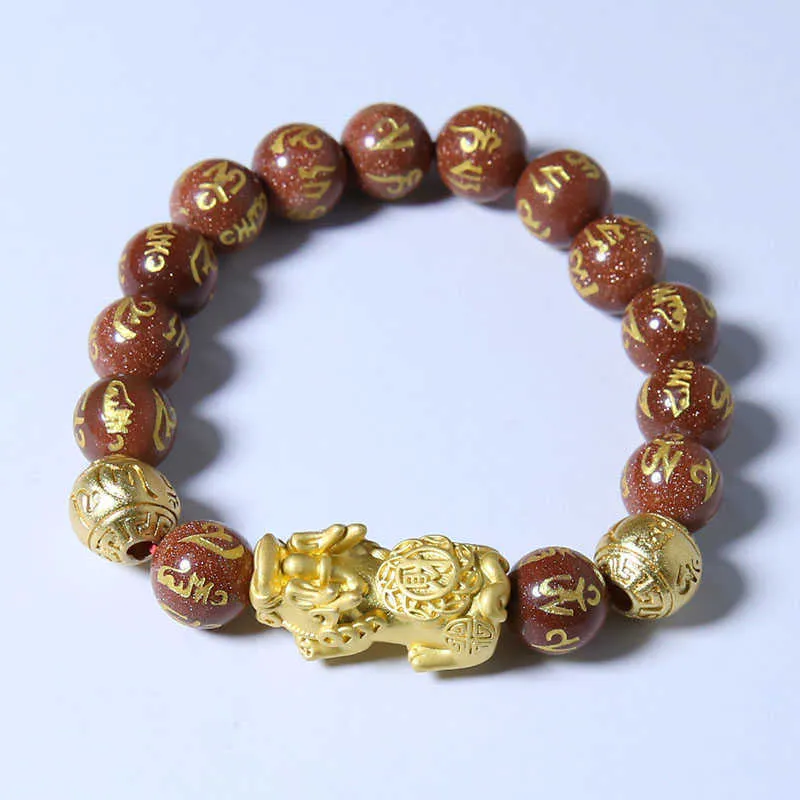 Braccialetto in Pietra del Sole Bracciale Minerali Chakra Reiki Feng Shui