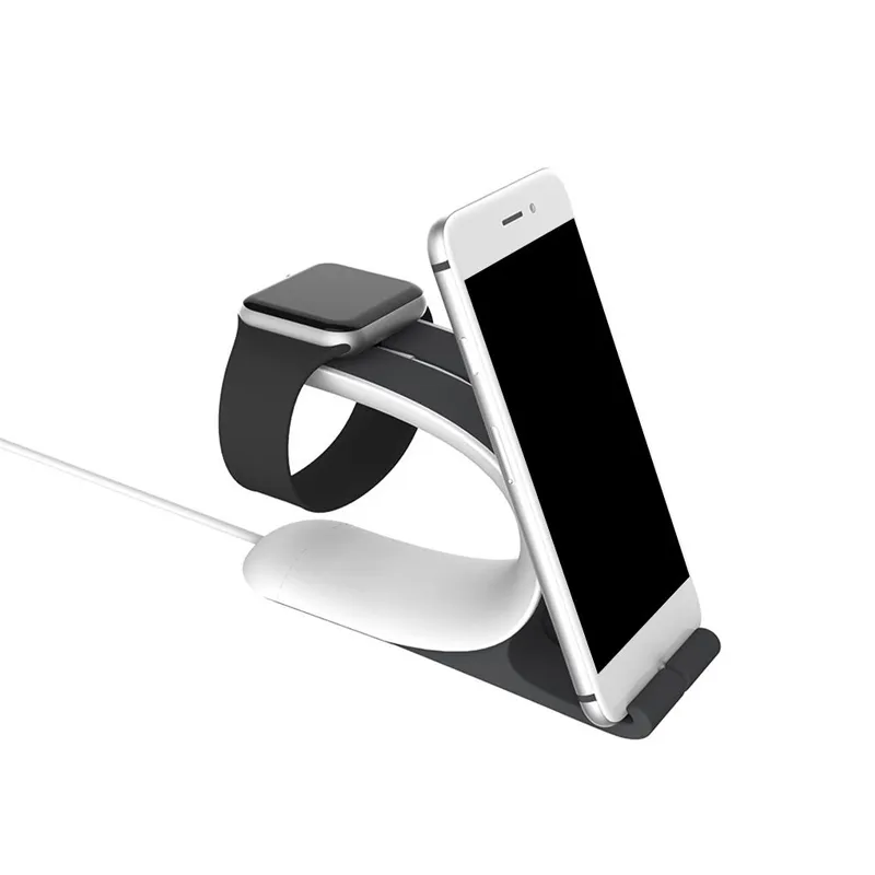 Universal 2 en 1 Charger Galaxy Tab Stand Smart Silicone Cargar Soporte de Kickstand para iPhone Tablet PC Watch IPAD Accesorios