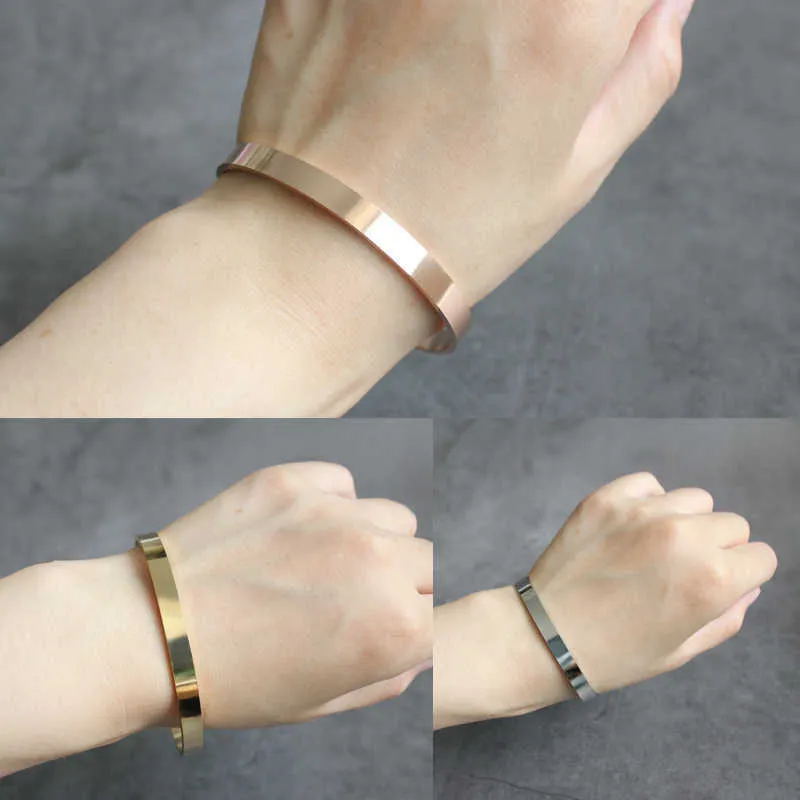 Mode nouveau bracelet en acier inoxydable, hommes, bracelet en acier au titane pour femmes, accessoires de mode Q0719