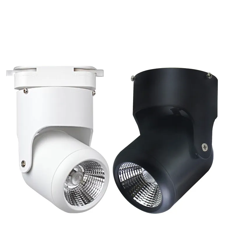 트랙 스포트라이트 10W 20W LED 천장 가벼운 의류 상점 램프 흰색 검은 표면 장착 다운 라이트 AC85-265V