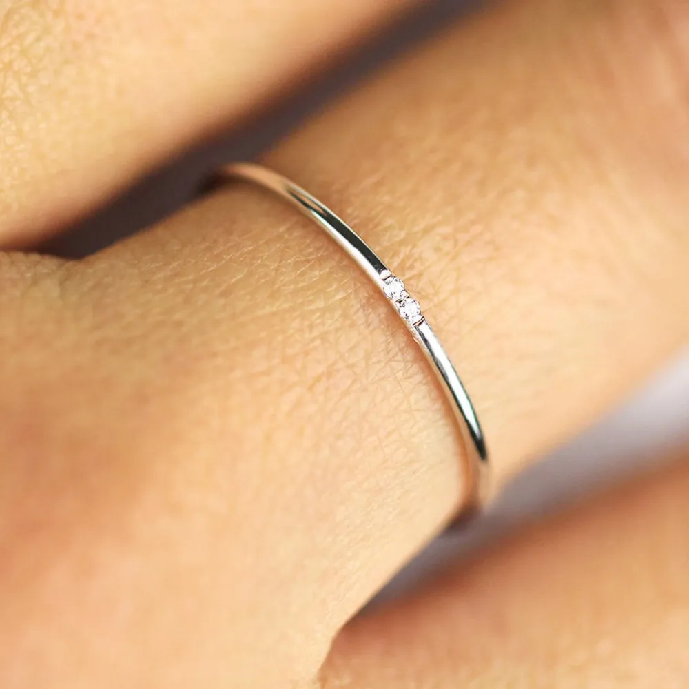 Minimalist Wedding Ring, Diamond Wedding Ring, Engagement Ring, Full R –  Crown Minimalist