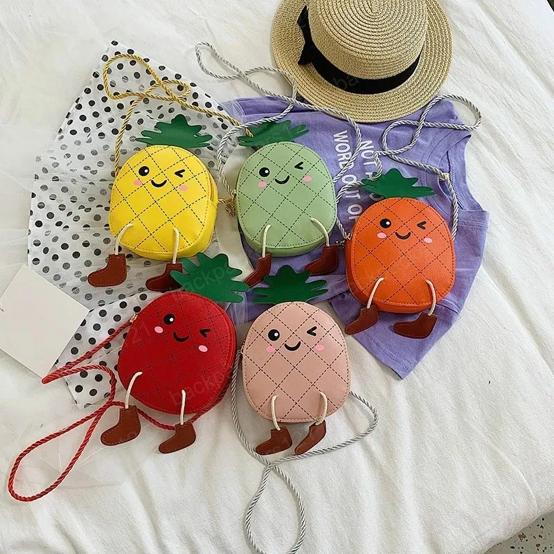 Cute Baby Fruit Bag Kawaii Pineapple Crossbody Bags for Kids Girl Small Coin Wallet Pouch Baby Girls Mini Purse Gift