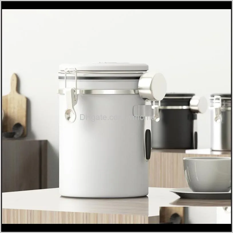 Moisture-Proof Stainless Steel Sealed Tank Storage Coffee Beans Tea Bean Milk Powder Jar Pot Kitchen Grains Box Bottles & Jars