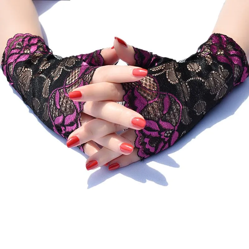 Short Summer Sunce Sun Protection Gloves Halfing Wefings Female Riding UV Dance Performance Fingers252Q