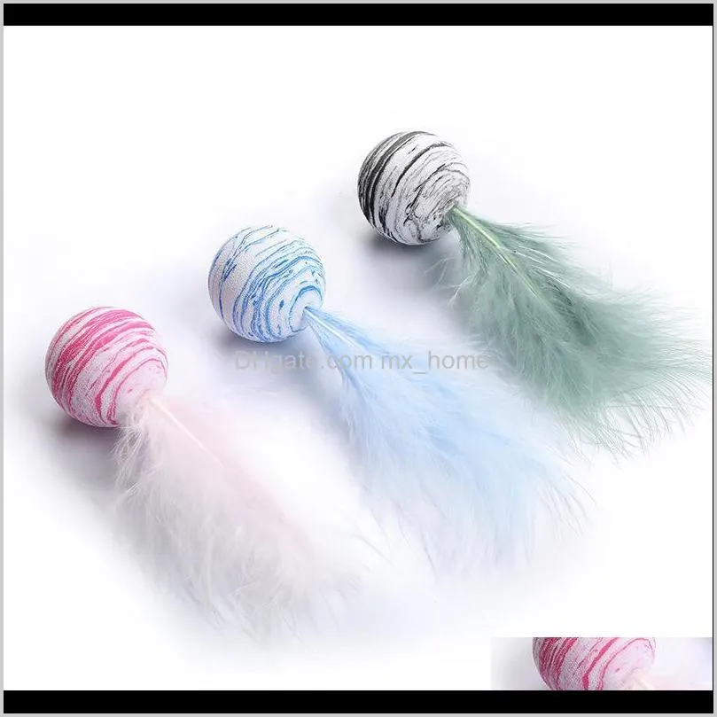 cat toy star balls pet supplies funny eva foam ball/feather 3colors throwing game interactive toys 1pcs