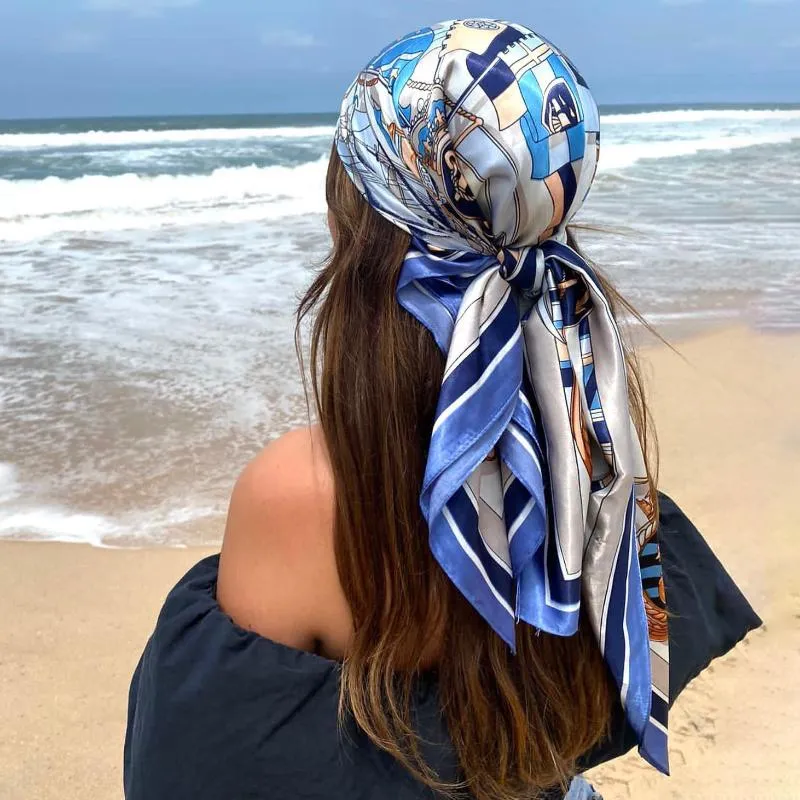 Sjaals zijden sjaal vrouwen mode accessoires foulard satijn bandana cheveux halsdoek hijab haar hoofd ontwerper