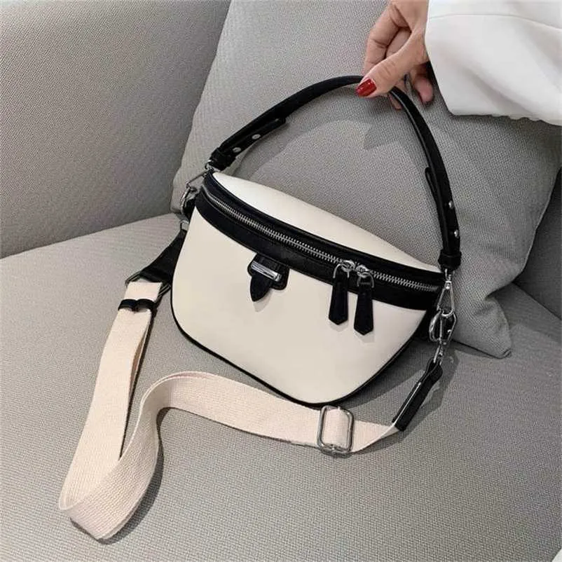 Mode Dames Riem Zak Hoge Capaciteit PU Lederen Ketting Sum per band Fanny Pack Bananka Draagbare Satchel Belly Band Taille Tas 211124