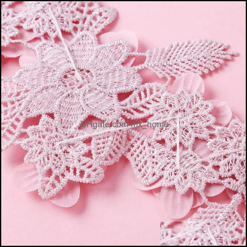 Hair Accessories Style 3D Flower Lace Collar DIY Embroidery Applique Neckline Sewing Fabric Decoration Clothing Scrapbooking