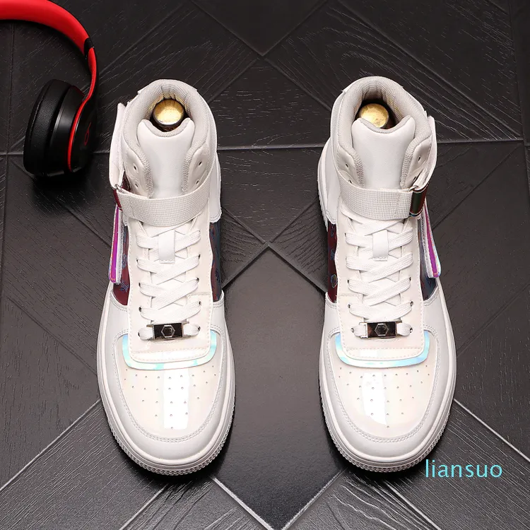 럭셔리 디자이너 통기성 캐주얼 야외 워킹 신발 가을 높은 상단 미끄럼 방지 남자 운동화 평면 편안한 로퍼 X91
