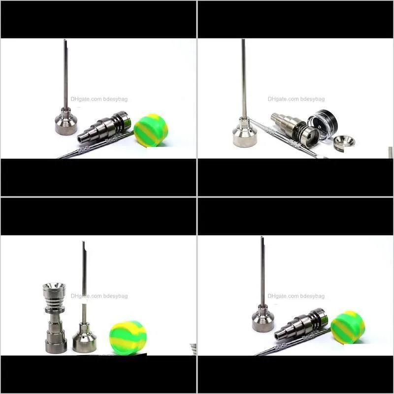 bong tool set 10/14/18mm domeless gr2 titanium nail carb cap dabber slicone jar glass bong smoking water