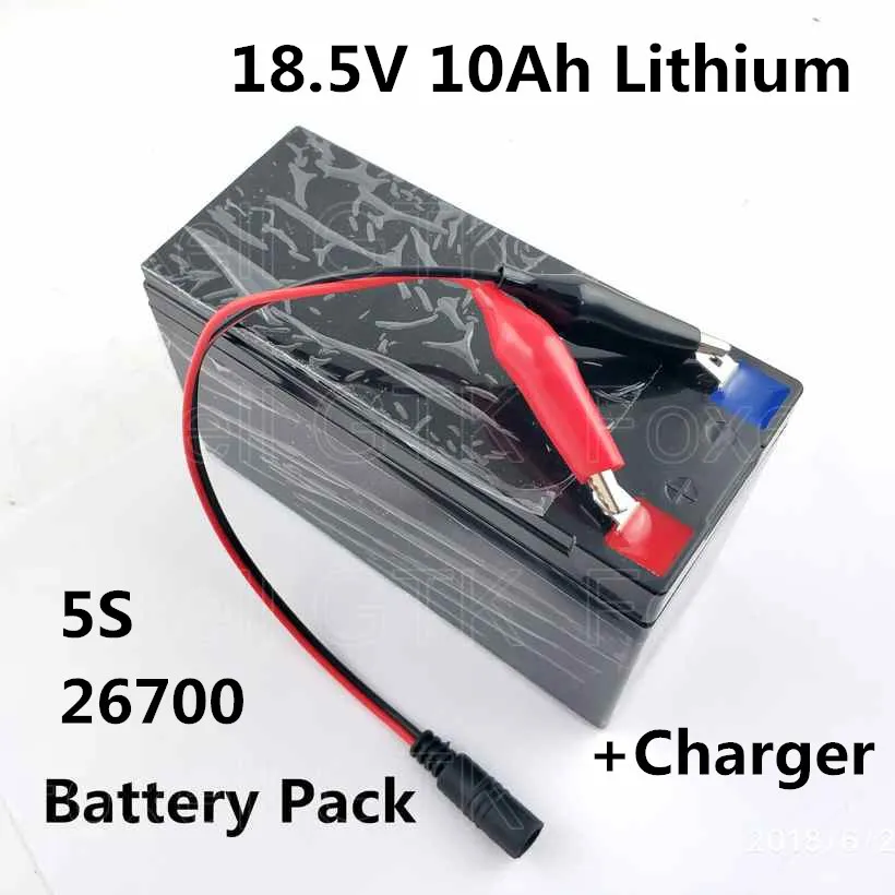 18.5V 10AH LITIUM-jon Batteripaket 5S 26700 för elektriska leksaker Power Tools Solar Power Bank Backup Energi Medicinsk utrustning