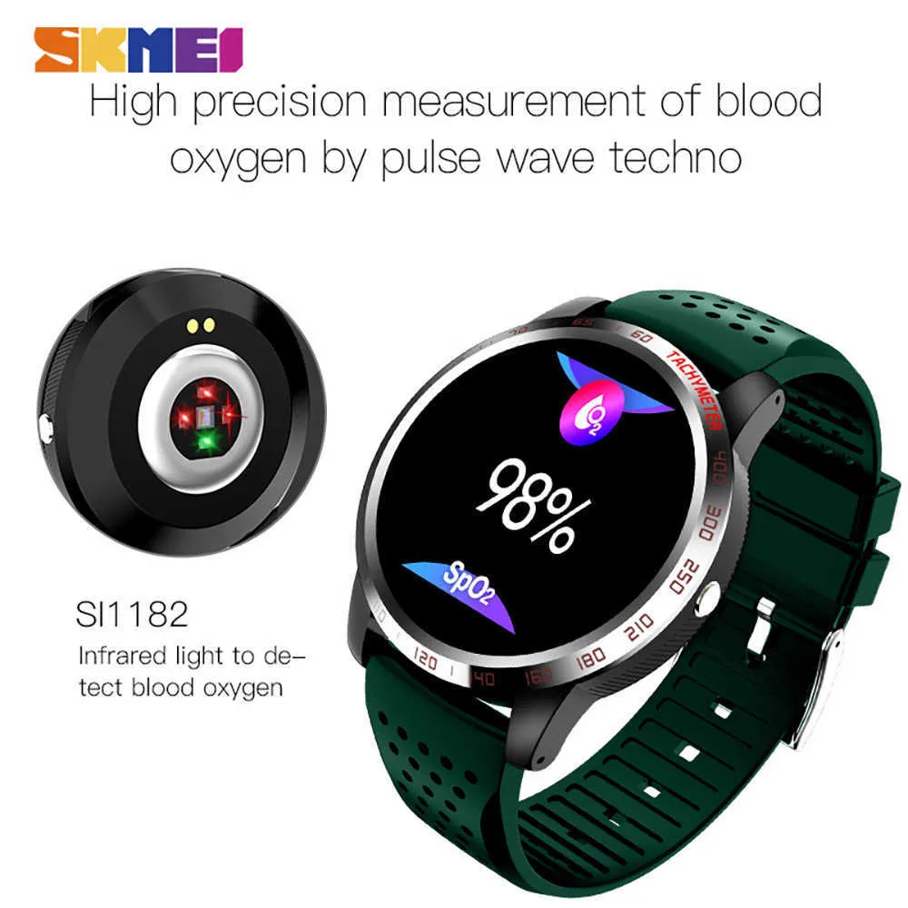 Skmei Sport Homens assiste a frequência cardíaca rastreador de sangue mens relógio de pulso ip67 chamada impermeável Lembrar relógio masculino relógio Reloj hombre w3 q0524