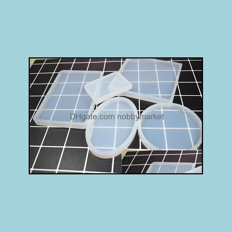 Large Square Circle Silicone Coaster Tile Mold Resin and Polymer Clay Mud Board Big Art Ornament Mold Tools