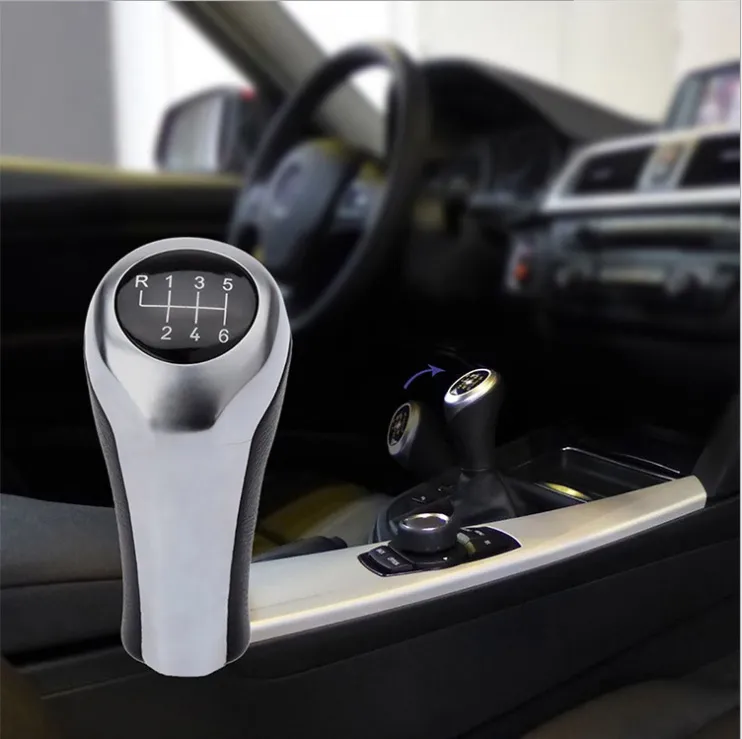 Gear Shift Gałka dla BMW 1 3 5 6 Seria E63 E53 E60 E61 E63 E65 E81 E82 E83 E87 E90 E91 E92 x1 x3 x5 m Silver Carbon