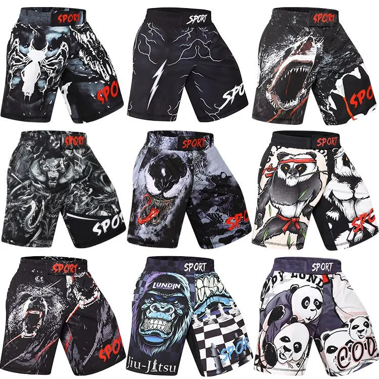 Men's Shorts Custom MMA Training Grappling 4-way Stretch Sublimation Printing Design Mens Compression Short