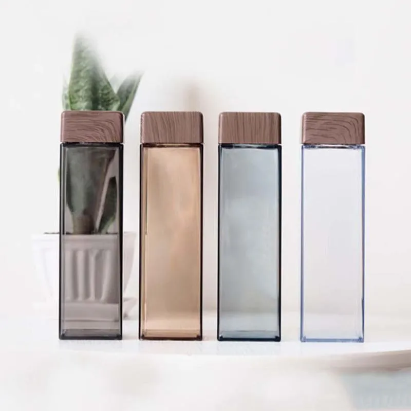 Cute Rectangle Glass Water Bottle - Portable, Leakproof, Perfect for ...