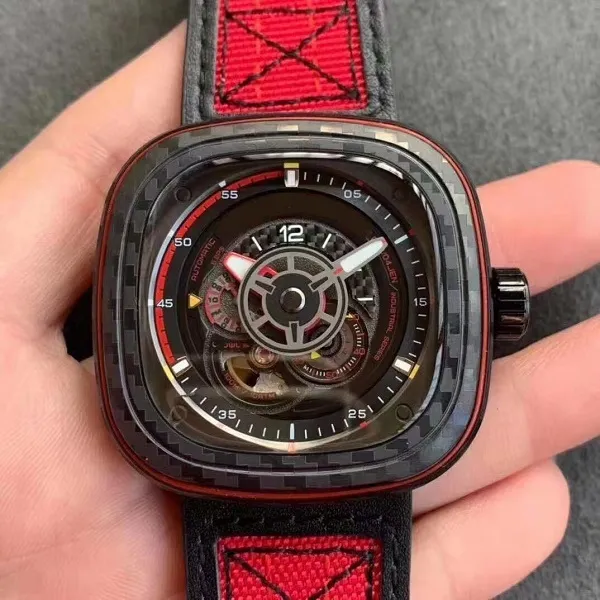 45mm Design legal menino menino relógio mens relógio de pulso moda esporte à prova d 'água de alta qualidade movimento automático cowboy estilo strap racing partido motocicleta relógios