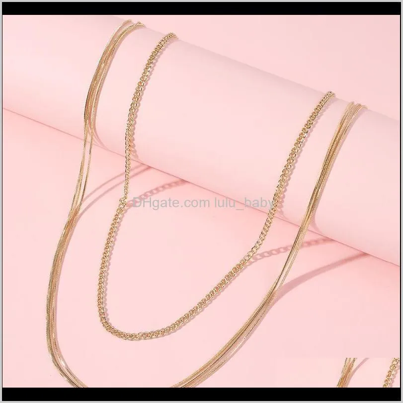 Cuban Link Choker Chain Necklace For Women Girls Multi Layer Curb Gold Color Necklaces Punk Trendy Jewelry Statement Party Gifts