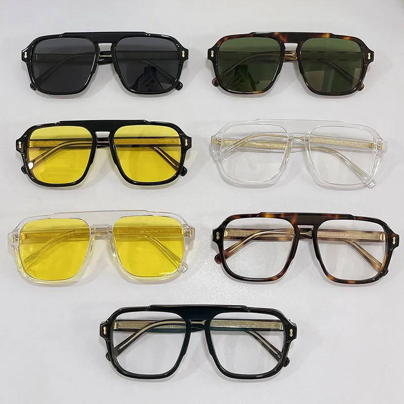 21SS Summer New Sunglasses 01266S Star Same Style Fashion Plate Square Transparent Frame Optical Yellow Lens Designer SUN GLASSES Top Quality Anti-UV400 With Box