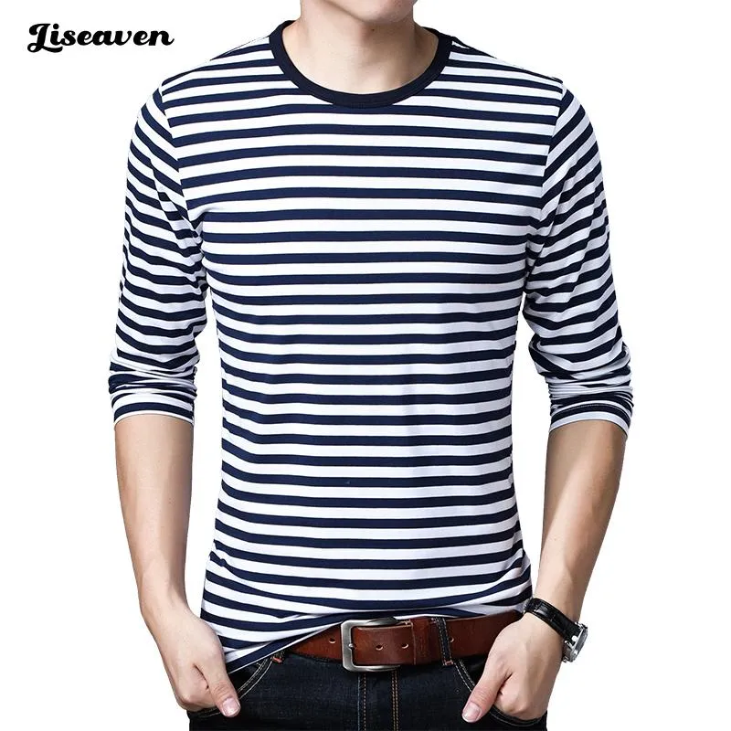 Liseaven heren t-shirt katoen zomermode lange mouwen o-neck tee shirts 2021 t shirt plus maat 5xl mannen kleding t-shirts