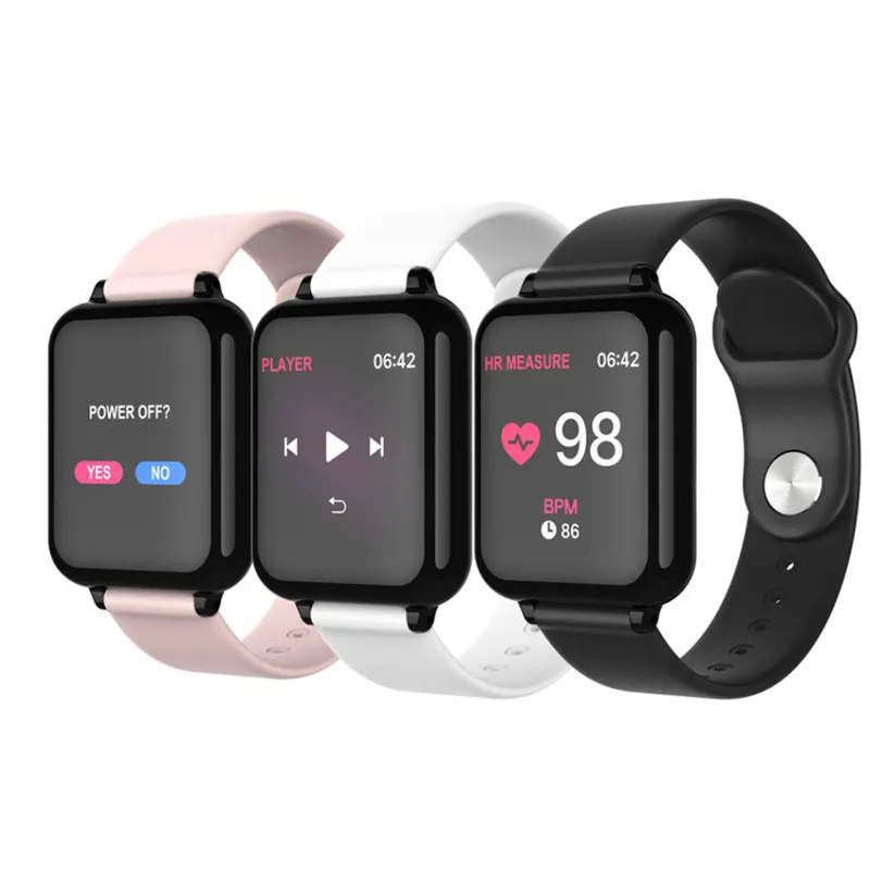 B57 Inteligentny zegarek Wodoodporna fitness Tracker Sport dla IOS Android Telefon SmartWatch Tętno Monitor Presja krwi Funkcje