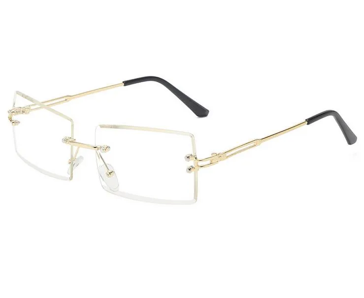 2021 Mode Sonnenbrillen für Männer Unisex Büffelhorn Brille Herren Damen randlose Sonnenbrille Silber Gold Metallrahmen Brillen Occhiali kein Logo