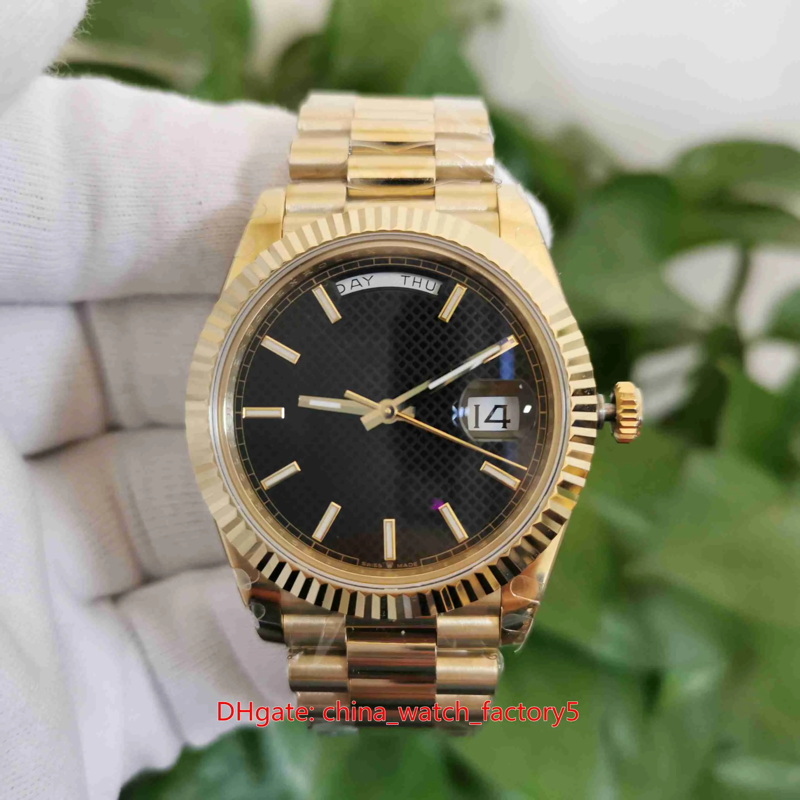 BP Maker Najwyższej jakości Zegarki 40mm Date Date President 228238 18K Yellow Gold V5 Wersja CAL.2813 2836 3255 Ruch Mechaniczny Automatyczny Mens Oglądaj męskie zegarki