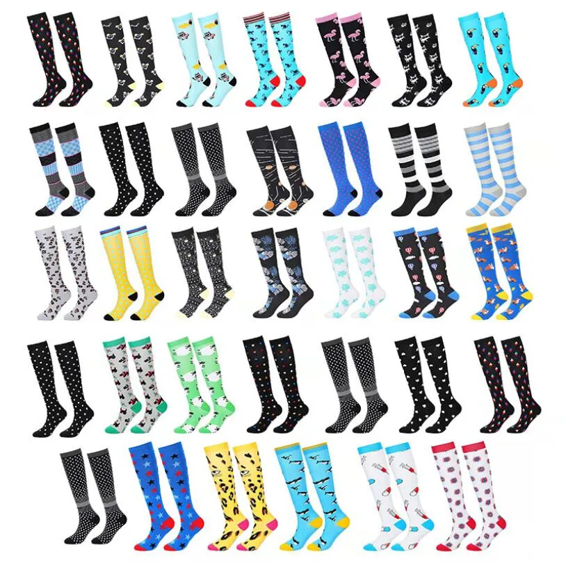 Chaussettes de compression pour varices femmes filles hommes drôle Animal mignon imprime chaussettes unisexe en plein air course cyclisme chaussettes pour infirmières