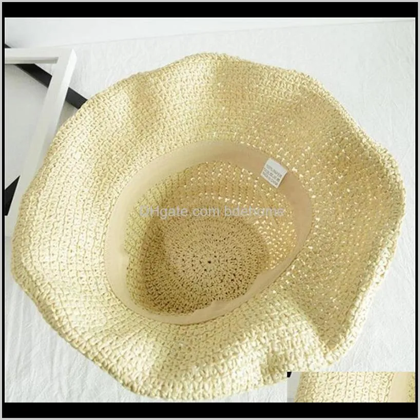 2021 korea beach hats for women foldable straw hat summer outing sunscreen beanie holiday sandal hat designer bonnets girl gifts 1499