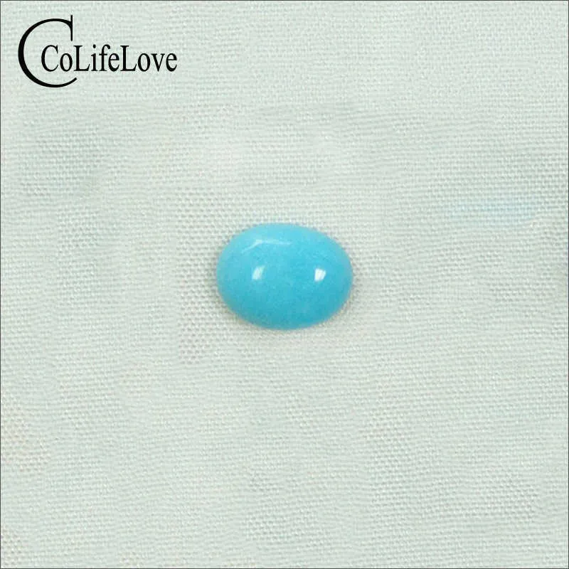 6mm*8mm 100% Real Turquoise Loose Gemstone No Treatment Turquoise Gemstone for Jewelry Shop H1015