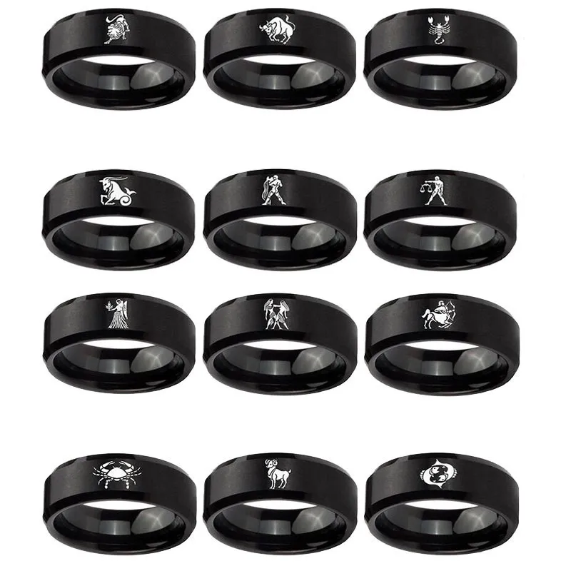 12 dierenriem vinger ring mode roestvrij staal aries taurus vriendschap sieraden accessoires kerstcadeau ringen voor vrouwen