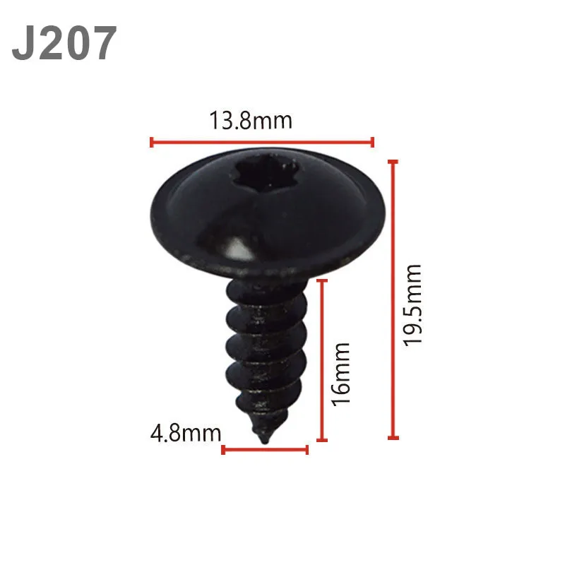 100 Pièces Rivet Clips Plastique Voiture Universel, 6 Taille