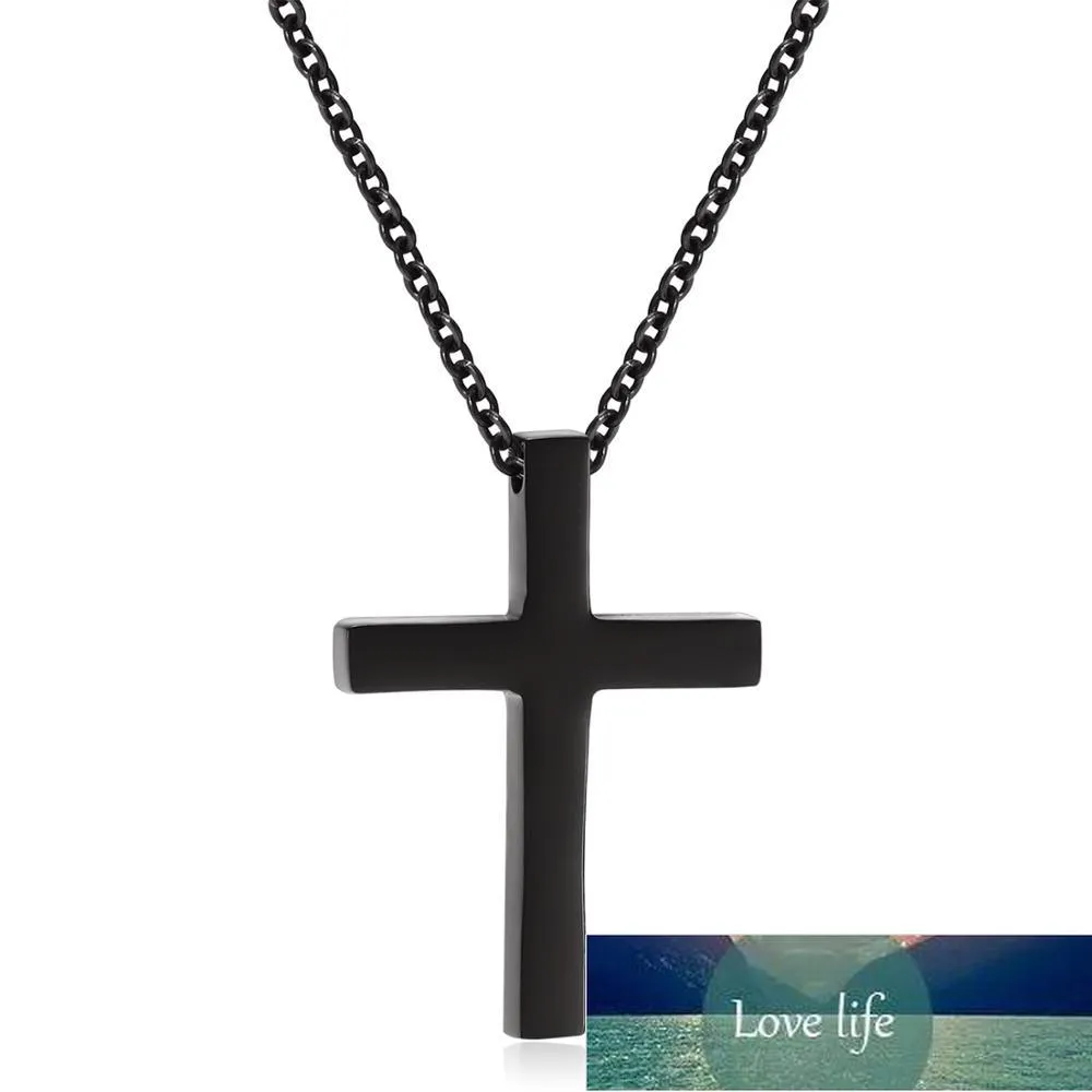 Kalung Salib Pri Hitam Gold Stainless Steel Cross Liontin Kalung CM Rantai