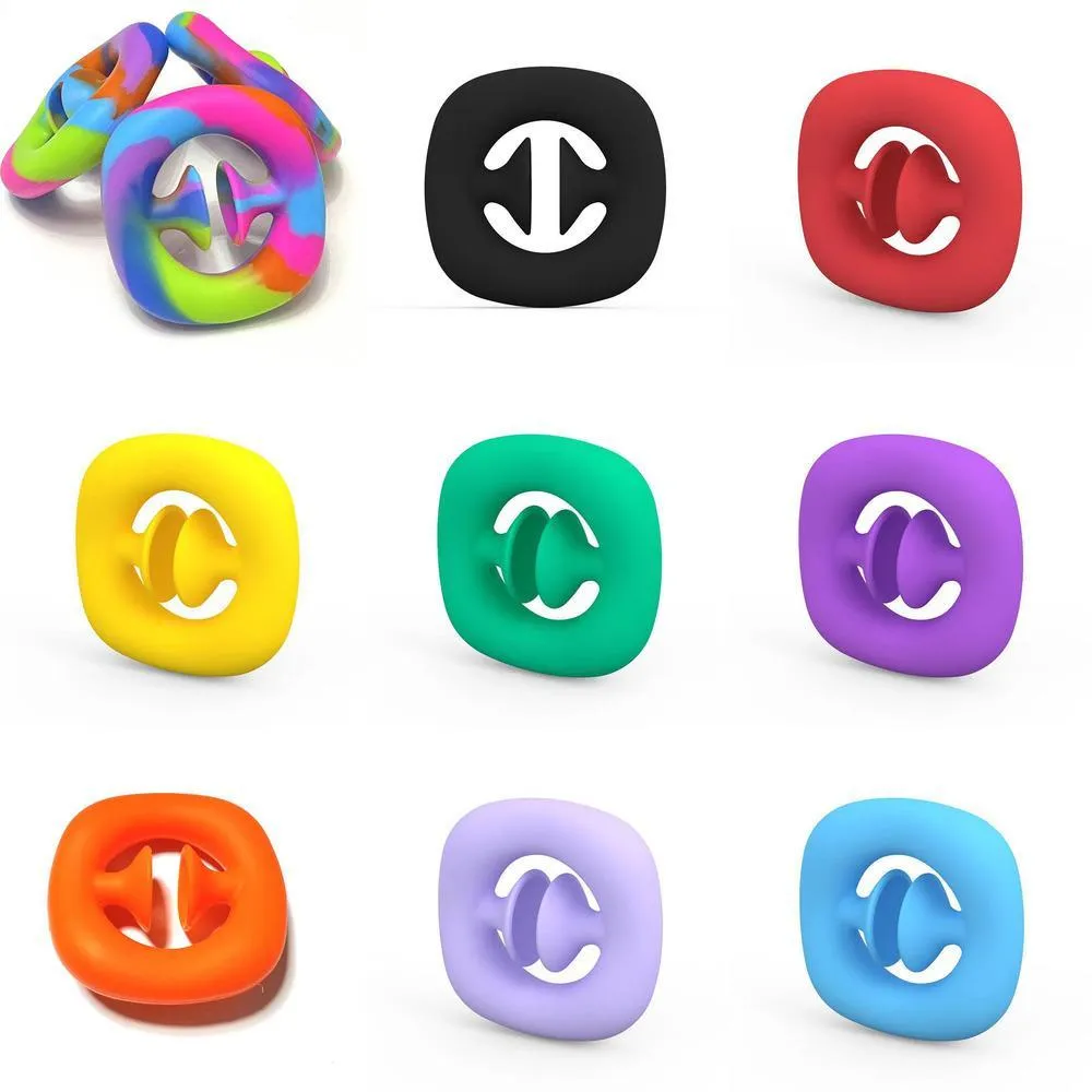 Rainbow Fidget Grab Snap Squeeze Toy Hand Snappers Hands Strength Grip ...