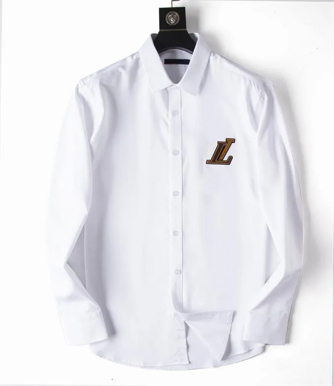 男性の新しい秋と靴の冬の男長袖綿シャツ純粋なメンズカジュアルポロシャツファッションオックスフォードシャツソーシャルブランド衣類 lar M-3XL #10
