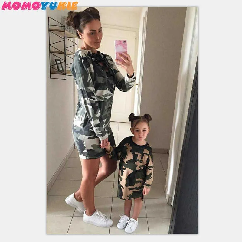 benda Abiti coordinati per la famiglia Look Camouflage Abiti per madre e figlia Vestiti Mamma e io Vestiti Abbigliamento per ragazze look 210713