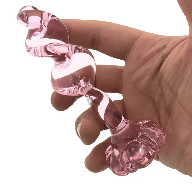 Glass Anal Butt Plug Spiral Pink Crystal 4.33  1.14  0.94 in 11  2.9   2.4 cm for G Spot Stimulation from Dhgate Adult Toys - price 22.8