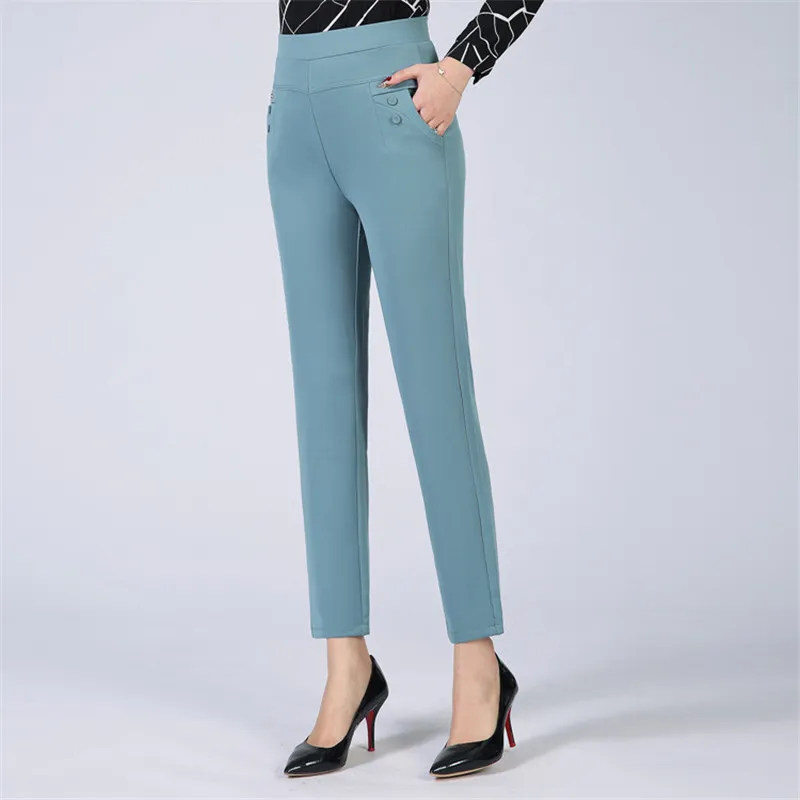 High Waist Stretch Formal Pants For Ladies Trousers With Pocket For Spring,  Summer, And Autumn Solid Casual Pants In Plus Sizes 5XL XL From Bidalina,  $10.66