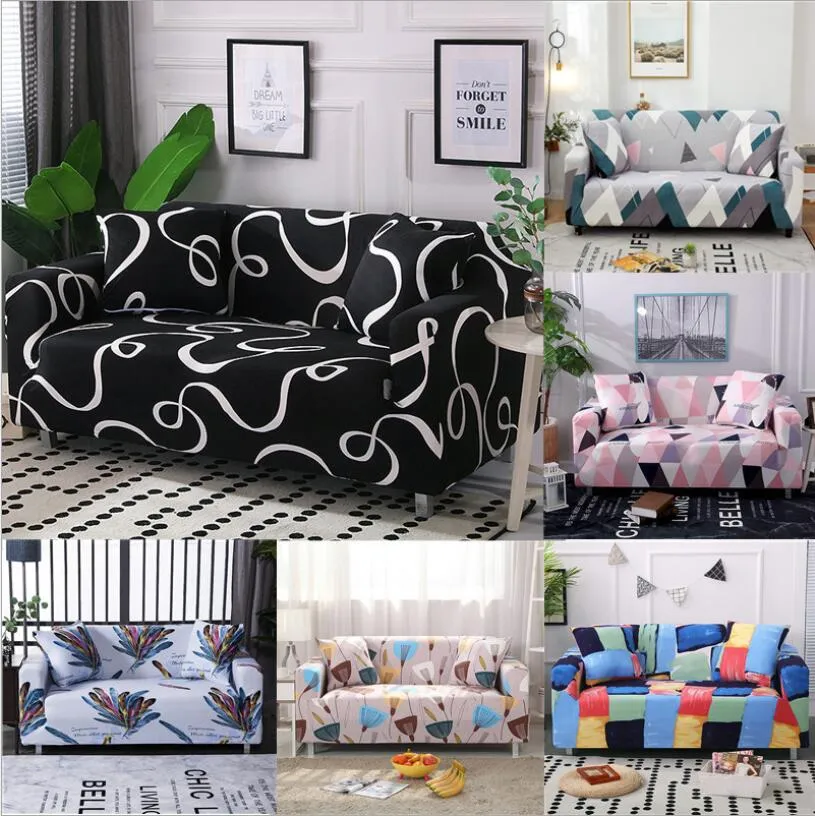 Easy Storage Elastic Sofa Cover Sectional Stretch Slipcovers for Living Room Couch L Shape Armchair Covers Single/Two/Three/Four Seat 40 Colors