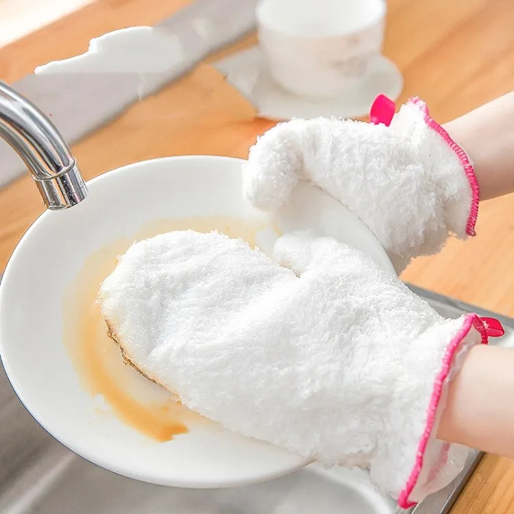 Rękawice do mycia naczyń do mycia oleju nieszczelnego pędzla do czyszczenia kuchni miska wodoodporna rękawica Heavy Duty Houseed Household T2I52836