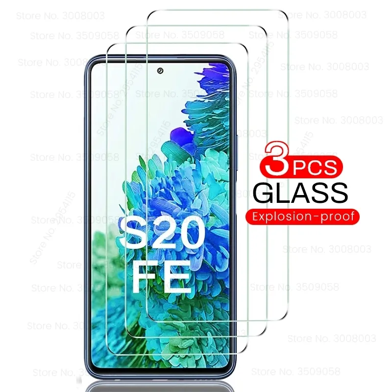 Samsung Galaxy S20FE S20 FE S20 FATH A12スクリーンプロテクター防爆フィルムのための3ピースHDクリア焼戻しガラス