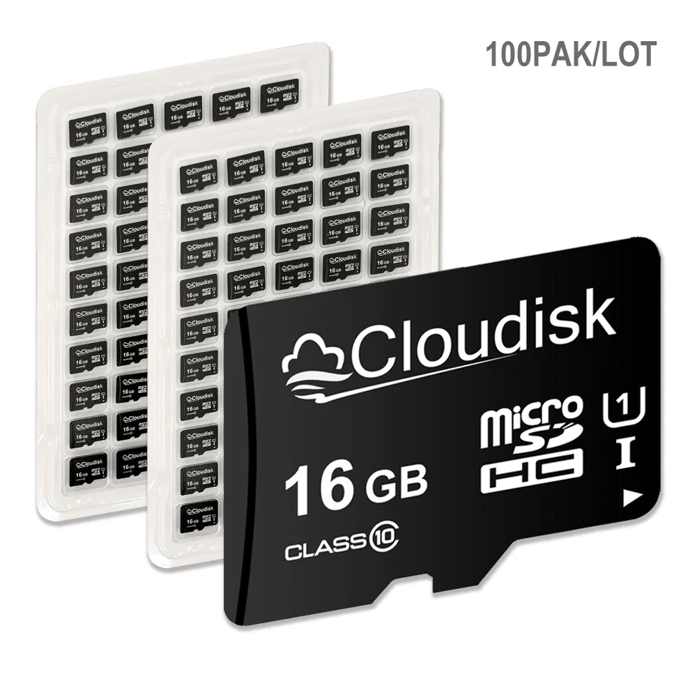 De 100 Cartes Cloudisk Micro SD 16 Go 32 Go 64 Go 128 Go 256 Go