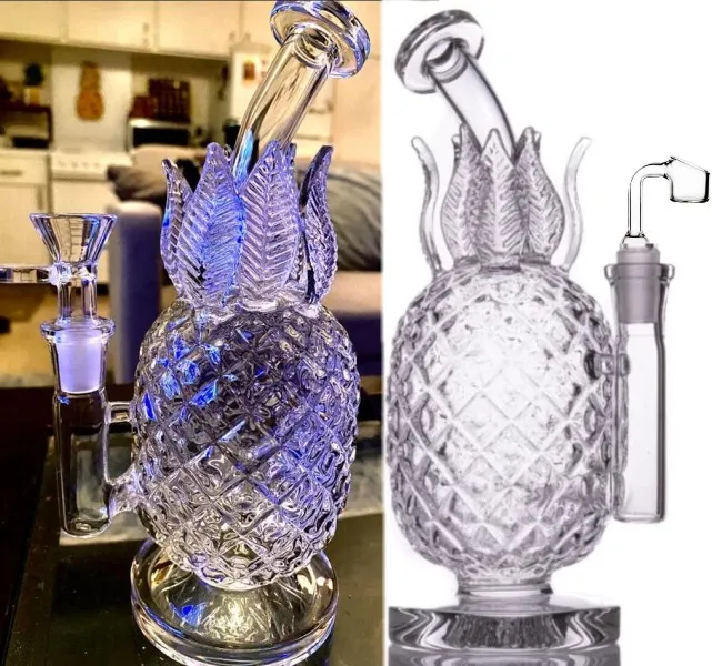 Hookahs ananasbongs rökrör dab riggar vatten bong rökrör design 7,8 tum höjd 14,4 mm fog med kvarts banger eller glidskål