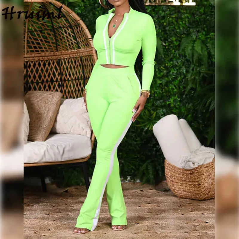 Fall Casual Set For Women Long Sleeve Zipper Crop Top And Full Length  Pocket Pant Suits For Women Fashionable Skinny Club Outfits 210513 From  Jiao02, $19.03
