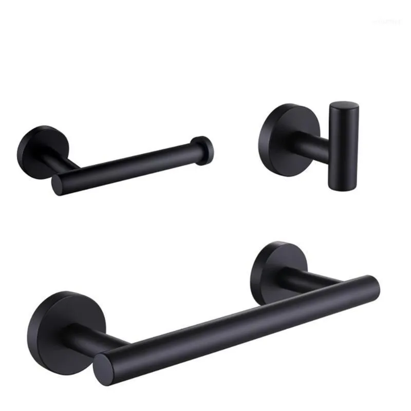 3pcs Stainless Steel Brushed Nickel Wall Mount Bath Hardware Sets, Towel Bar Robe Hook Paper Holder Bathroom Accessories Set1