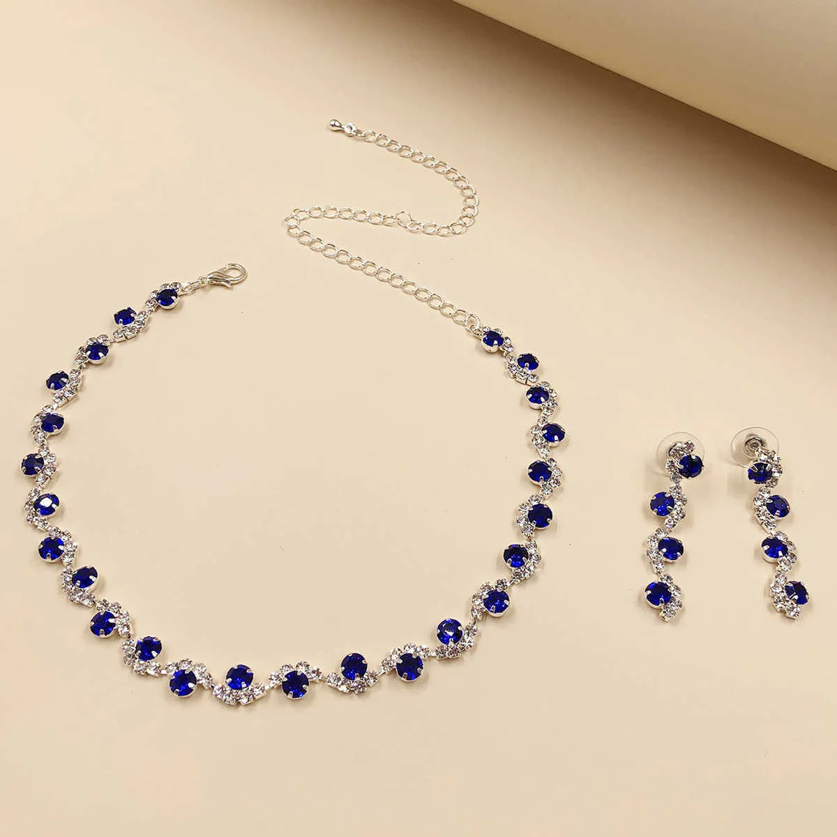 Наборы ювелирных изделий женские серебряные позолоченные цепные цепи когтей невесте ожерелье с бриллиантным ожерельем браслета N6063
