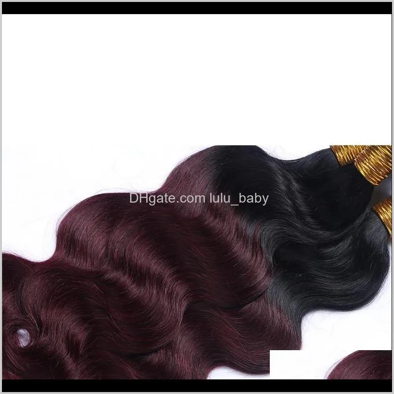 zhifan brazilian wefted hair body wave 1b/99j# brazilian extensions wine red 100% human hair real hair weave sale