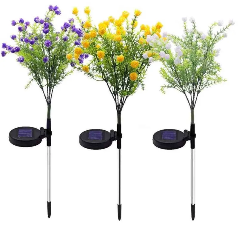 Tiktok Tik Tok Solar Power Flower Lights Bouquet في الهواء الطلق حديقة حصة ساحة بركة LED المناظر الطبيعية ديكور الحشيش دافئ مصباح مصباح الاصطناعي G786M8K